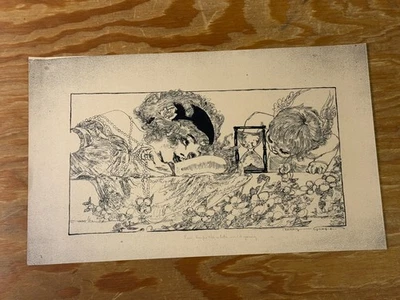 Antiguo Dibujo Cupido Hada Niña Nell Brinkley Fantasía Arte Popular Años 1910 14x8,5 Foto 1 de 4