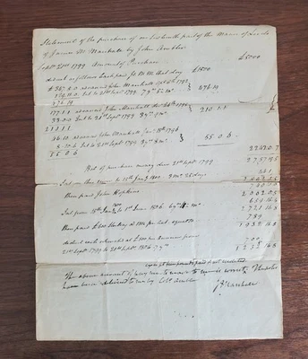 UNIQUE MANUSCRIPT JOHN AMBLER PURCHASE OF LAND IN THE MANOR OF LEEDS VIRGINIA - Image 1 of 3