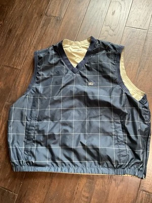 Dockers Golf Vest Jacket Mens Sz XXL Reversible Stain Defender Windowpane Beige - Image 1 of 4