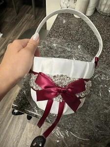 Flower Girl Baskets Wine X2 - Picture 1 of 2
