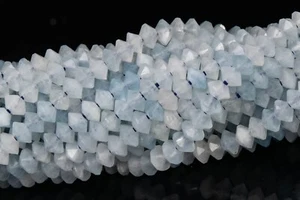 3x2MM Genuine Natural Aquamarine Beads AAA Faceted Rondelle Loose Beads 15" - Picture 1 of 3