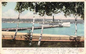 Dampfschiff Landung Hafen Point Michigan 1907 Detroit Verlag Postkarte - Bild 1 von 2