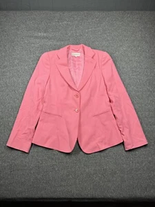 Blazer Emporio Armani Mujer 8 Rosa Sencillo Pecho 2 Botones Muesca Solapa Lana - Imagen 1 de 11