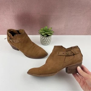 Dolce Vita Tan Brown Leather Booties Ankle Boots Shoes Women Size 7.5 - Picture 1 of 9