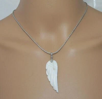 Anhänger Flügel Perlmutt Band Metalleffekt Silber 3 Längen 396c - Bild 1 von 4