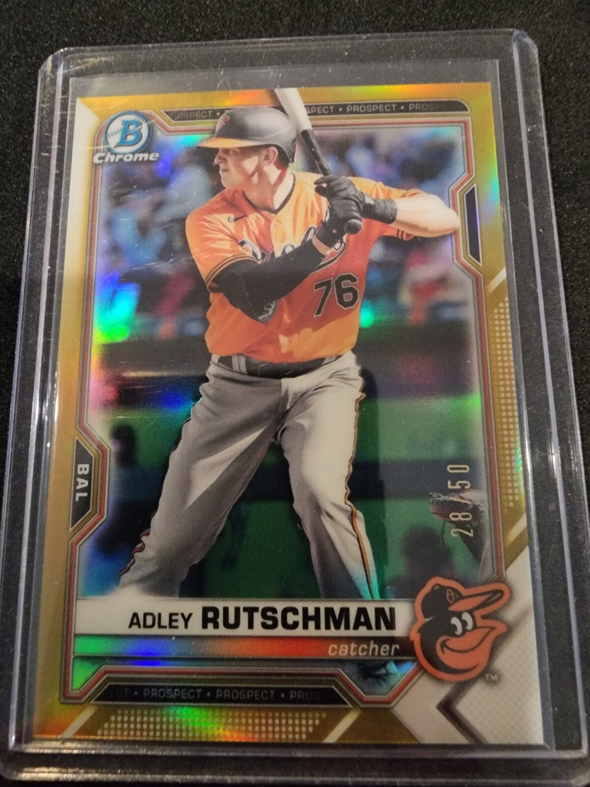 Adley Rutschman 2021 Bowman Chrome BCP-241 Prospect Gold Refractor RC 28/50