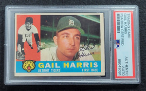 1960 GAIL HARRIS Signed Topps Baseball Card-DETROIT TIGERS-PSA