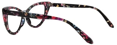 GAFAS OJO GATO FLOR NEGRAS LENTES TRANSPARENTES RETRO MUJER UV400 CATEYE Foto 1 de 4