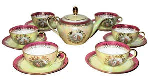 Fortuna Eisenberg porcelana servicio de té querubín personas SET para 6, hecho en Alemania - Imagen 1 de 24