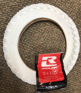 Redline MX3 WHITE 12 1/2 X 2 1/4" BMX BIKE BICYCLE TIRE NEW - Picture 1 of 2