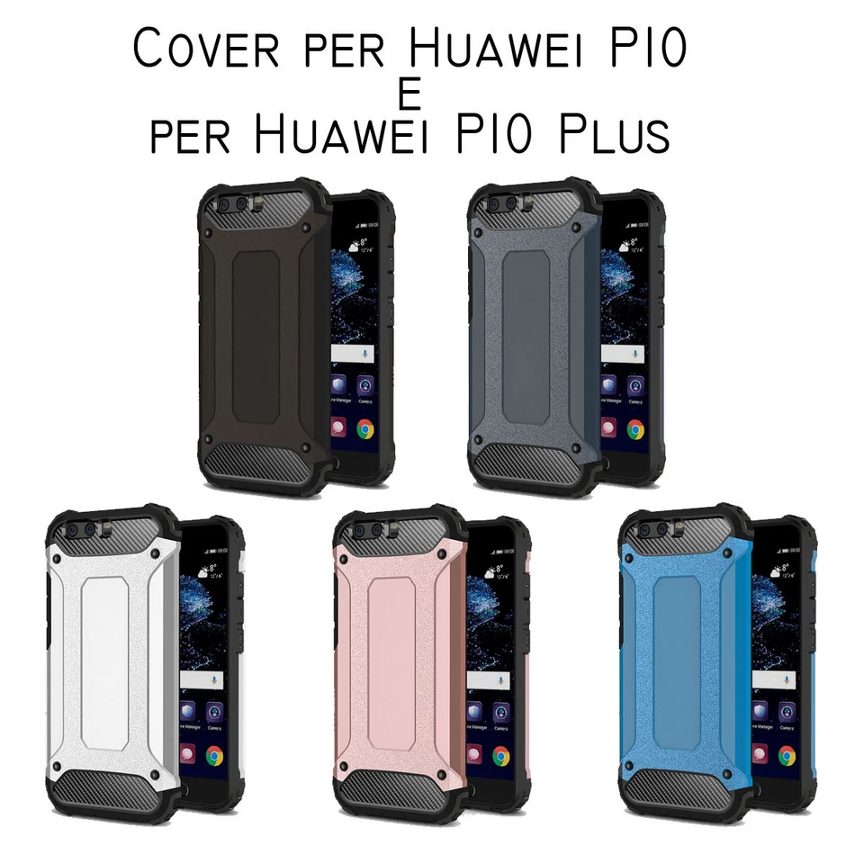 Cover custodia per Huawei P10 e per Huawei P10 Plus Silicone Gel Tpu+PC coperto - Immagine 1 di 1
