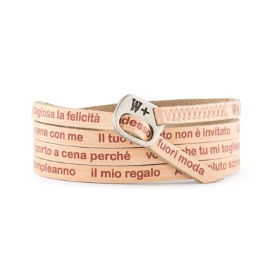 We Positive bracciale in pelle Ti Porto a Cena Con Me di Giusy Ferreri MY499 - Immagine 1 di 2