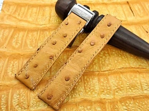 Correa de reloj de cuero de avestruz de 22 mm/20 mm a medida de cuero exótico vintage - Imagen 1 de 9