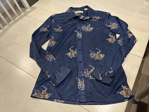 vintage Lucien piccard button up shirt Blue Polo Theme Youth Boys Size XL - Picture 1 of 12