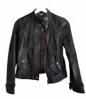 Armani Exchange Moto Jacket Women’s Black Leather Sparkles Zip Up size S