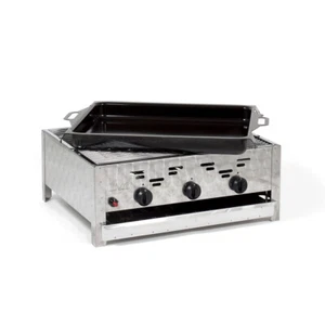 Edelstahl-Brenner 3-flammig 11kW Gasgrill-Bräter-Kombi Grill Gastro Neu K3EM - Bild 1 von 5