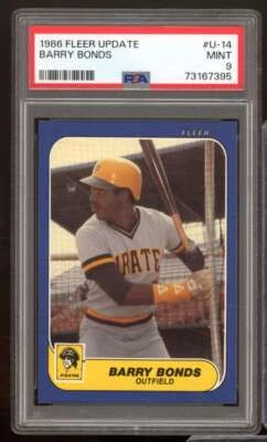 Barry Bonds Rookie Card 1986 Fleer Update #U-14 PSA 9 - Imagem 1 de 2