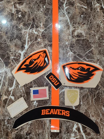Oregon State Beavers football helmets 3M vinyl decals fluorescent Cover
