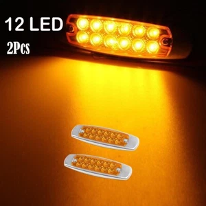 2x 6.15"LED Marker Clearance Light 12LED Pigtail Connector Amber Trailer Lights - Bild 1 von 6