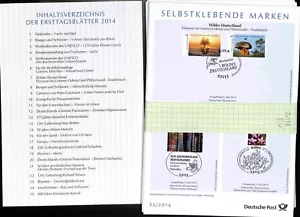 BRD / BUND ETB Erstagsblätter Sammlung Jahrgänge 2014 FDC year set Germany - Picture 1 of 1
