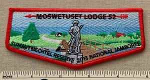 2013 OA MOSWETUSET LODGE 52 Summit Bechtel Reserve FLAP PATCH National Jamboree - Picture 1 of 2