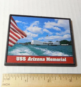 USS Arizona Memorial Pearl Harbor Vintage Souvenir Tourist Magnet - Bild 1 von 4