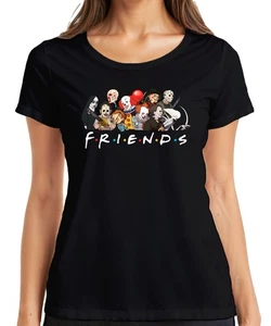 FRIENDS Horror Ikonen Pennywise Chucky Michael Jason Freddy Fans Damen T-Shirt - Bild 1 von 40
