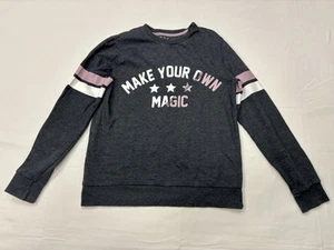 F&F Girls Long Sleeve Pullover Sweatshirt Make Your Own Magic Size 14 Gray - Picture 1 of 3