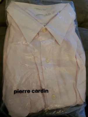 NEW Pierre Cardin Pink Line Short Sleeve Men's Dress Shirt SIZE 2X NIP VINTAGE  - Image 1 of 4