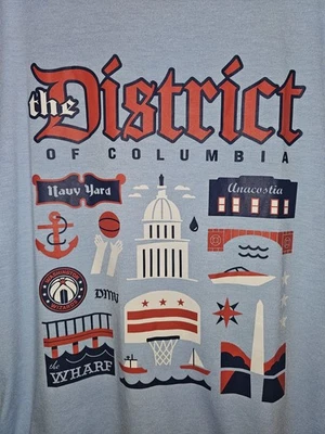 Camiseta Washington Wizards The District Promo XL Para Hombres Azul Gráfico Logo NBA Foto 1 de 4