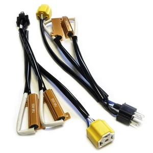 H4 9003 LED Load Resistor Kit 50W 8ohm Headlight Bulb Relay Harness Adapter Anti - Picture 1 of 7