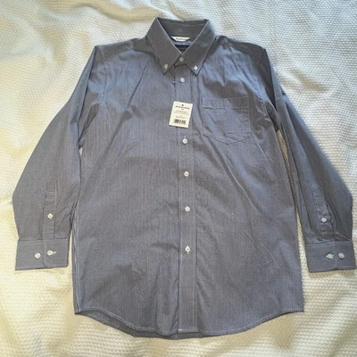 RUGGED BEAR NWT Boys 12 Blue White Striped Button Down Shirt Wedding Easter - Image 1 of 4