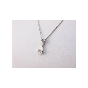 Girocollo punto luce 'ti AMO' con Diamante Solitario Ct 0.03 - Oro Bianco - Picture 1 of 5