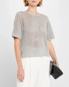 Neu mit Etikett $ 298 Kobi Halperin Beck Netz-Strickpullover mit Rundhalsausschnitt S - Bild 1 von 8