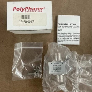 Nuovo PolyPhaser IS-50NX-C2 Tipo N F/F Antenna RF coassiale protezione da sovratensioni arresto - Foto 1 di 4