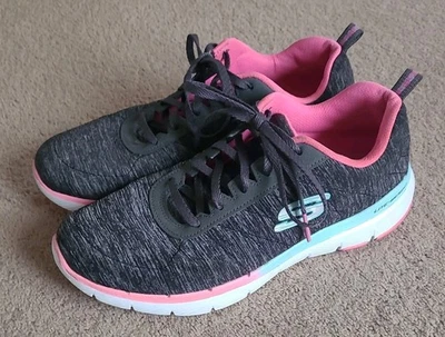 Skechers Womens Flex Appeal 3.0 Sketch-Knit Grey / Pink Trainers Size UK 5 - Image 1 of 4
