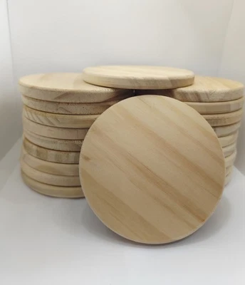 Rebanadas de madera de pino - Discos redondos precortados de 20 piezas, 3,75" Foto 1 de 4