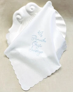 cotton baby christening/baptism robe/handkerchief. szatka do chrztu - Picture 1 of 4