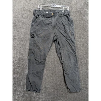 Pantalones de trabajo Carhartt para hombre gris carbón lona calce relajado bolsillos utilitarios 35x30 Foto 1 de 4