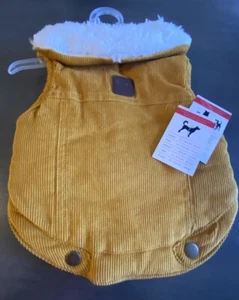 CHAQUETA/ABRIGO FORRADO PANA DORADA SIMPLE WAG CACHORRO/PERRO MEDIANO NUEVO CON ETIQUETAS - Imagen 1 de 4