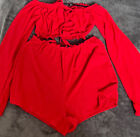 Boohoo ribbed red co ord set size 8