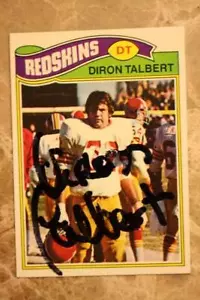 Washington Redskins Diron Talbert signed / autographed 1977 Topps football card- - Picture 1 of 1
