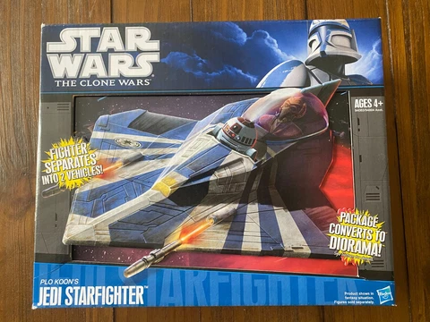 NIB Star Wars The Clone Wars Plo Koon Delta Jedi Starfighter TCW 2010 Cover