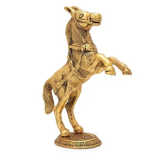 Jumping Horse Statue Metal Showpiece for Home Decor Size (10 x 3 x 3.5 inch ) - Picture 1 of 4