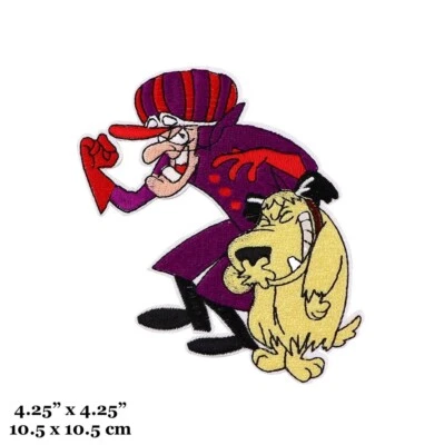 Dastardly And Muttley Cartoon Dick Dastardly And Dog Embroidered Iron On Patch - Image 1 of 4