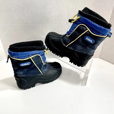 TOTES Bota de Nieve Impermeable para Niños Snow Drift, Negra/Real/Amarilla - Talla 10 Foto 1 de 4
