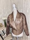 ALBERTO TESATTI Vintage 1980s Tailor Light Brown Leather Blazer Jacket Sz Small