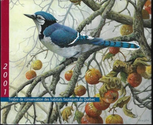 Canadá — 2001, Quebec Wildlife Habitat Conservation-Blue Jay — Van Dam #QW14 montada sin montar o nunca montada - Imagen 1 de 2