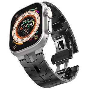Correa de acero inoxidable para Apple Watch42/44/45/49 mm correa de metal con cierre plegable - Imagen 1 de 33