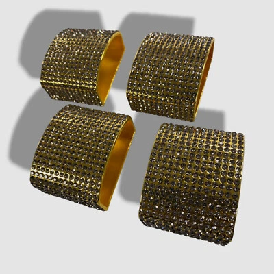 Juego de 4 servilletas modernas de 4 piezas con piedras preciosas gemadas cristal oro Nomi K $280 Foto 1 de 4